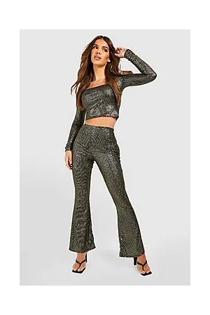 Boohoo Shimmer Glitter Flares