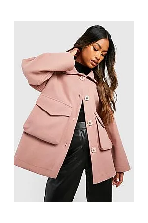 Boohoo Wool Look Pocket Detail Shacket