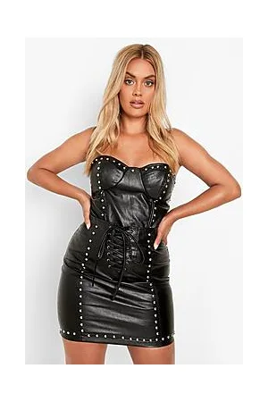 Boohoo Plus Studded Pu Mini Skirt