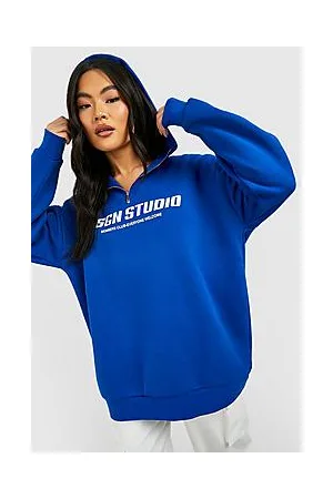 Boohoo Dsgn Studio Slogan Half Zip Hoodie