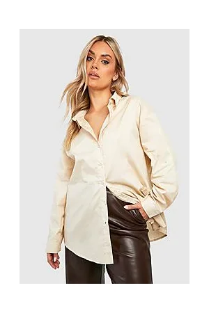 Boohoo Plus Poplin Longline Shirt