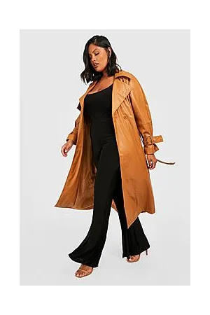 Boohoo Plus Pu Buckle Cuff Trench Coat
