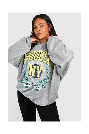 Boohoo Plus Brooklyn Printed Hoodie