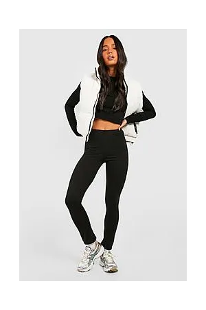 Boohoo Petite Basic Jersey Split Hem Leggings