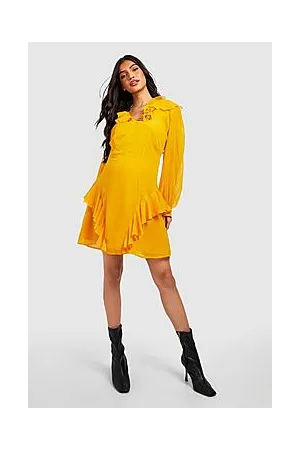 Boohoo Maternity Chiffon Ruffle Mini Dress