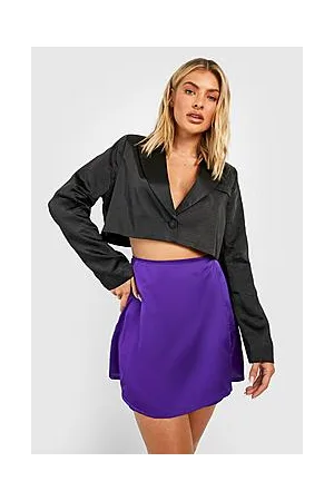 Boohoo Satin Wrap Micro Mini Skirt