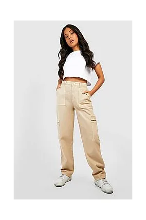 Boohoo Petite Zip Pocket Loose Cargo Jean