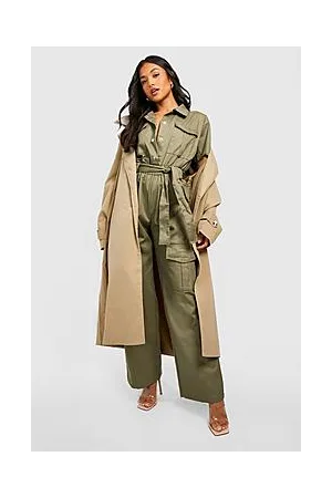 Boohoo Petite Pocket Detail Wide Leg Cargo Jumpsuit