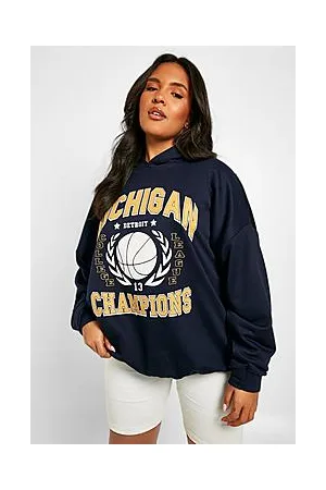 Boohoo Plus Michigan Printed Hoodie