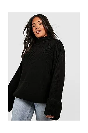 Boohoo Plus Knitted Deep Cuff Roll Neck Jumper