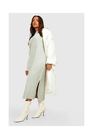 Boohoo Plus Chunky Rib Soft Knitted Midaxi Dress
