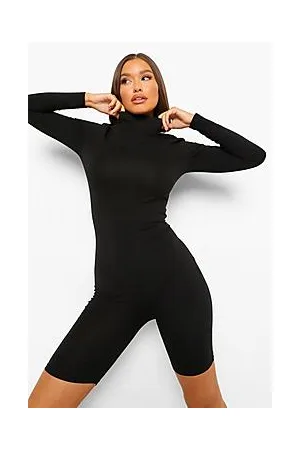 Boohoo Basic High Neck Long Sleeve Playsuit