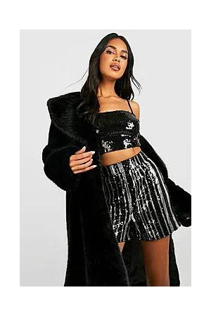 Boohoo Sequin Stripe High Waist Short