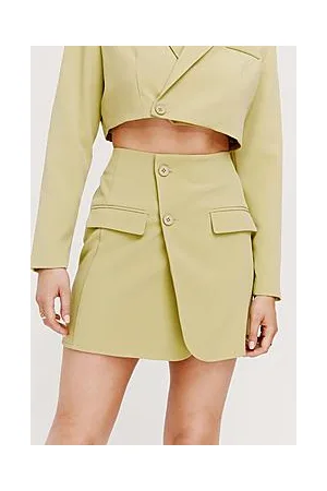 Boohoo High Waisted Asymmetric Mini Skirt