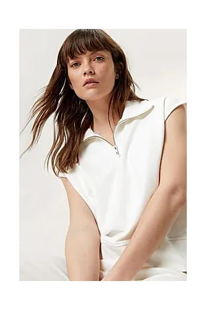 Boohoo Sleeveless Zip Front High Neck Sweatshirt