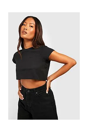 Boohoo Petite Basic Short Sleeve Crop Top