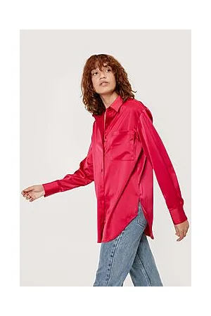 Boohoo Recycled Satin Oversized Shirt