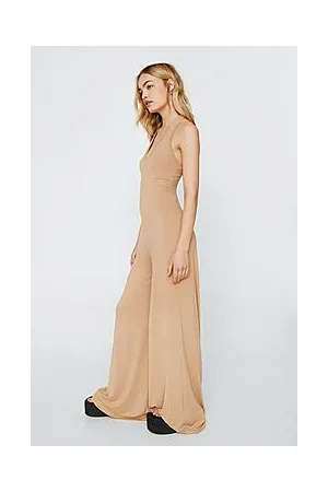 Boohoo Halter Neck Wide Leg Jumpsuit