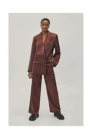 Boohoo Wide Leg High Waisted Suit Pants
