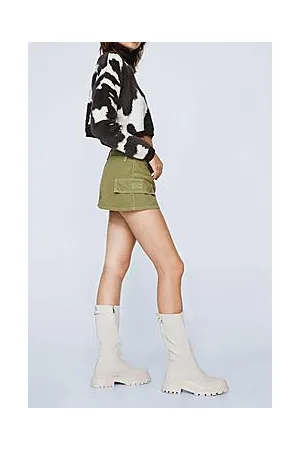 Boohoo Mud Guard Mid Rise Biker Boots
