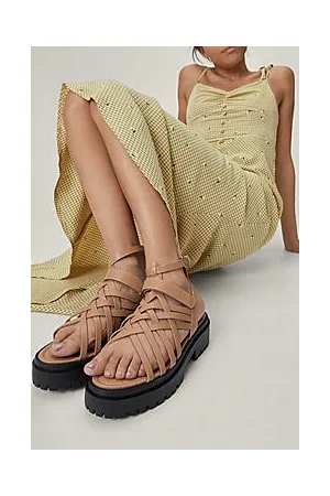 Boohoo Pu Multi Strap Chunky Sandals