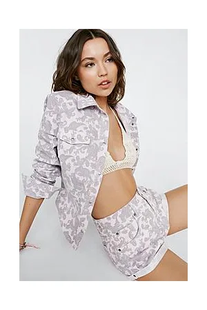 Boohoo Paisley Print Denim Western Shirt