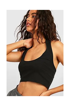 Boohoo Halter Neck Cotton Blend Crop Top