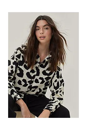 Boohoo Cow Print Oversized Shirt