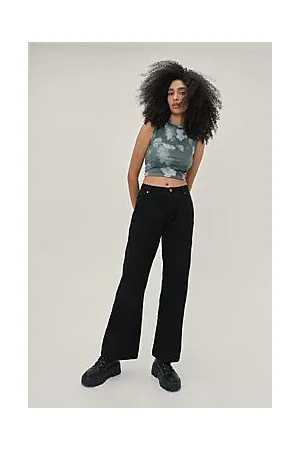 Boohoo Seam Detail Wide Leg Jeans