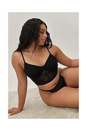 Boohoo Plus Size Underwired Bralette And High Leg Panty Lingerie Se