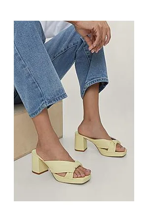 Boohoo Faux Leather Soft Twist Square Toe Mules