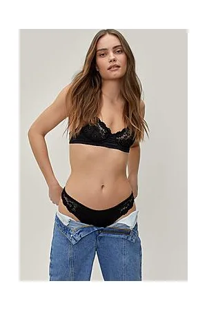 Boohoo Silk And Lace Underwired Bralette