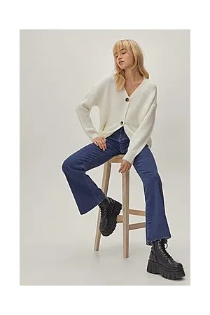 Boohoo Recycled Fit And Flare High Waisted Jeans