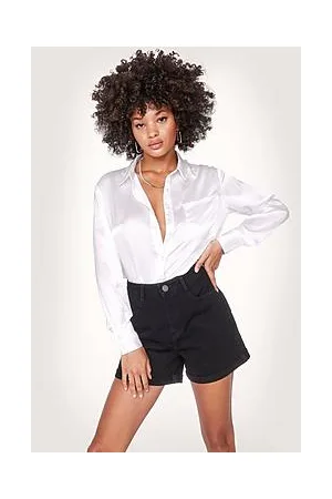 Boohoo Organic Denim Roll Hem Shorts