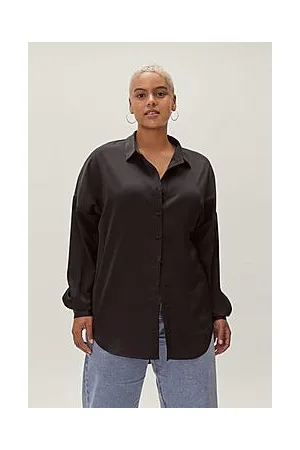 Boohoo Plus Size Recycled Satin Oversized Shirt
