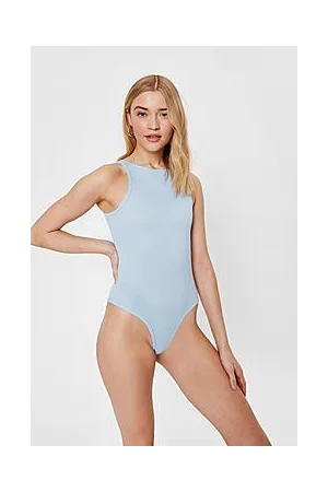 Boohoo Ribbed Racerback High Leg Bodysuit