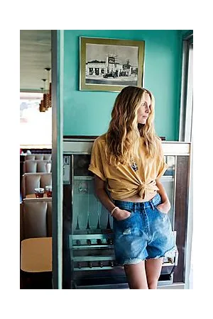 Boohoo Organic Denim Distressed High Waisted Shorts