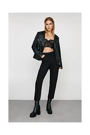 Boohoo Organic Denim High Waisted Cropped Mom Jeans