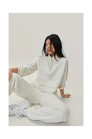 Boohoo Utility High Neck Long Sleeved Cropped Sweatshirt