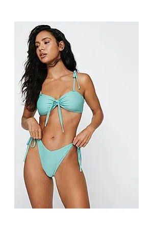 Boohoo Recycled Tie Front V Bikini Set