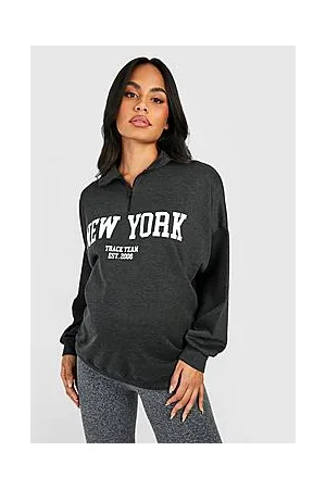 Boohoo Maternity New York Half Zip Sweatshirt