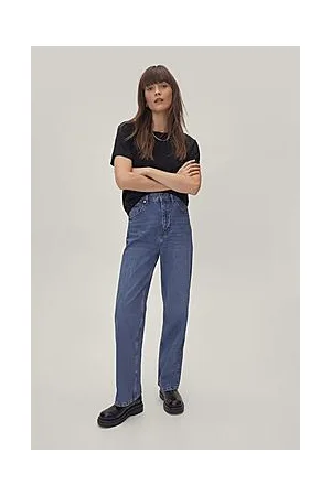 Boohoo High Waisted Straight Leg Jeans