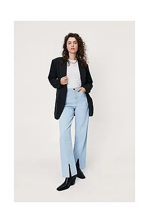 Boohoo Organic Split Front Straight Leg Jeans