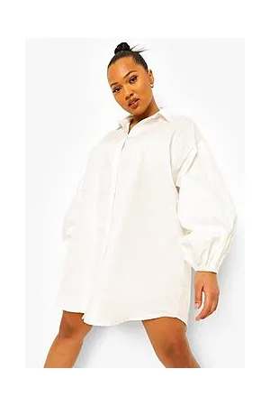 Boohoo Plus Oversized Sleeve Shirt Dress