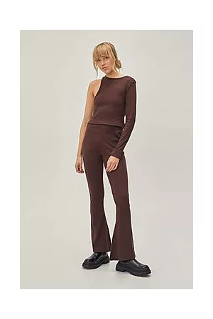 Boohoo One Sleeve Cut Out Back Rib Top