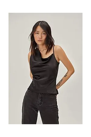 Boohoo Recycled Satin Asymmetric Cowl Neck Cami
