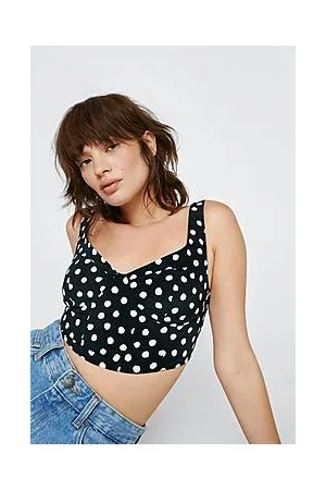 Boohoo Polka Dot Printed Corset Top