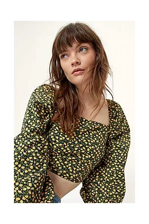 Boohoo Cotton Floral Printed Puff Sleeve Top