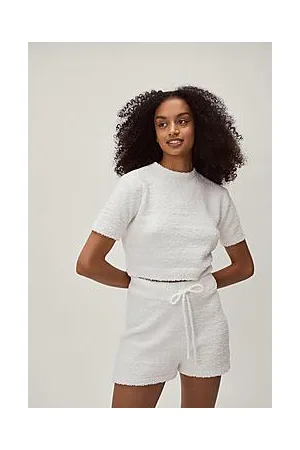 Boohoo Knitted Short Sleeve Lounge Top