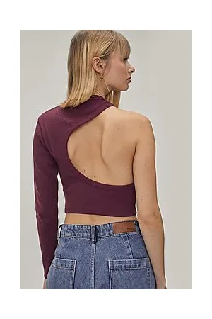 Boohoo Petite One Shoulder Open Back Top
